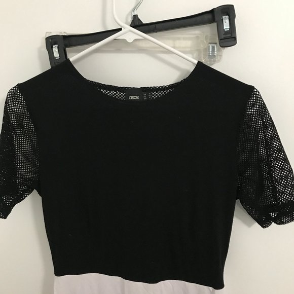 ASOS Mesh Asymmetric Hem Bodycon Dress - Picture 5 of 7